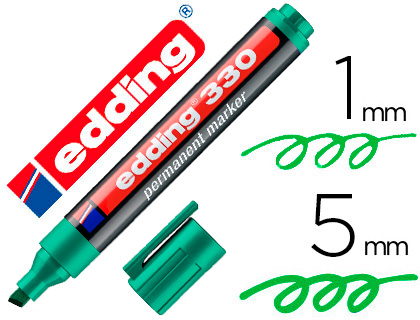 Rotulador edding 330 punta biselada tinta verde